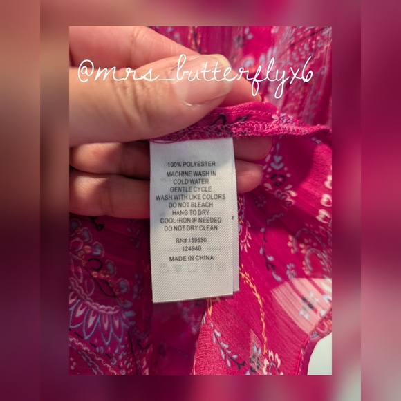 Semi Shear Long Sleeve Paisley Design Shirt - Picture 4 of 5